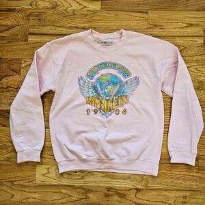 Pacsun $55 Van Halen Sweatshirt Size M Pink Oversized Graphic Retro Vintage Top